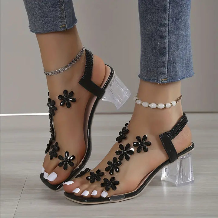 Serene | Women's Rhinestone Block Heel Sandals