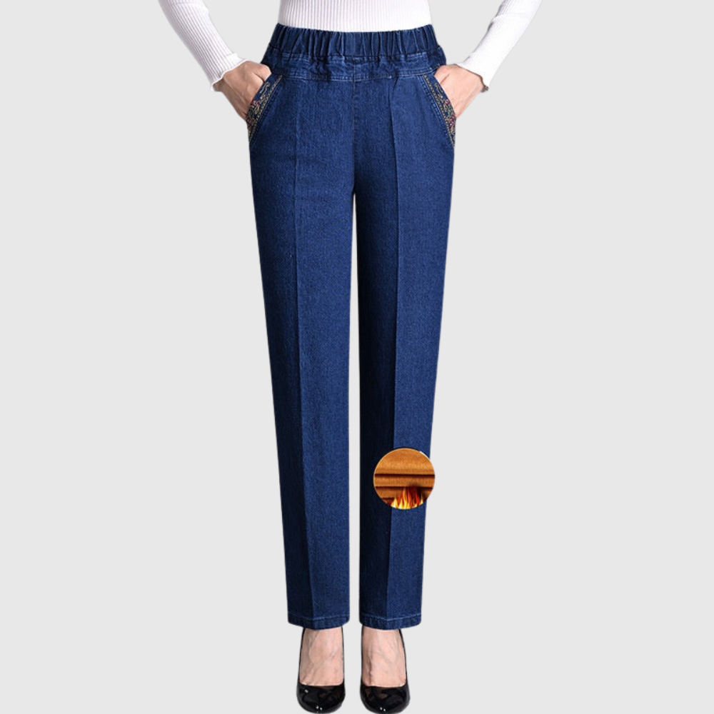 Laluna® | Women's jeans with side pockets and elastic waist