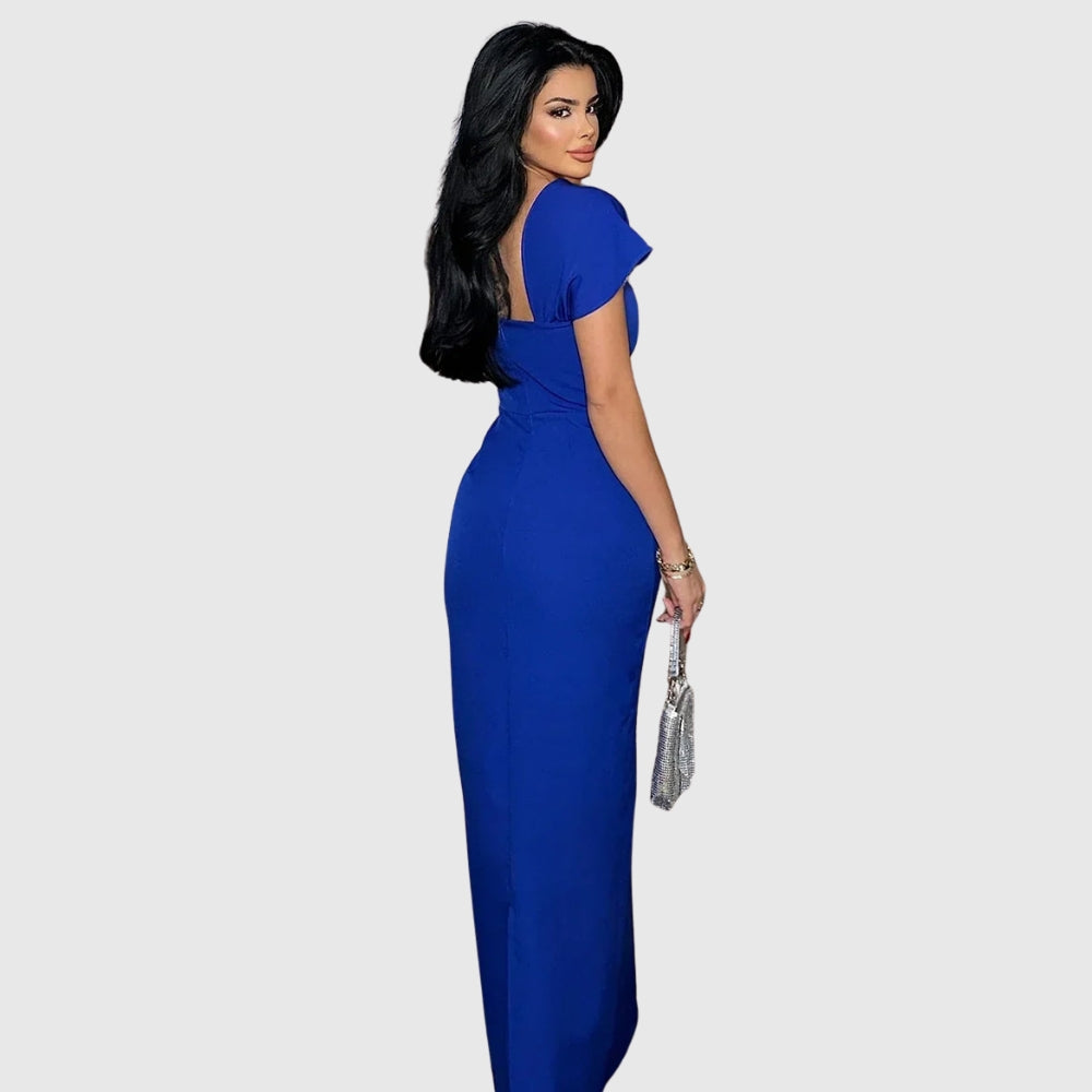 Keira | Women's Square-Neck Shoulder-Drape Bodycon Maxi Dress