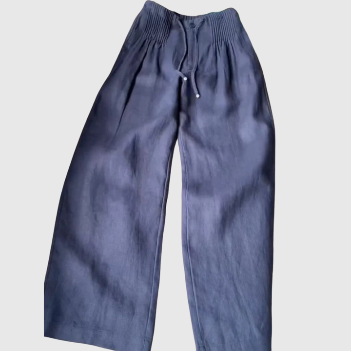 Camille | Wide-leg Pants in Cotton and Linen Blend