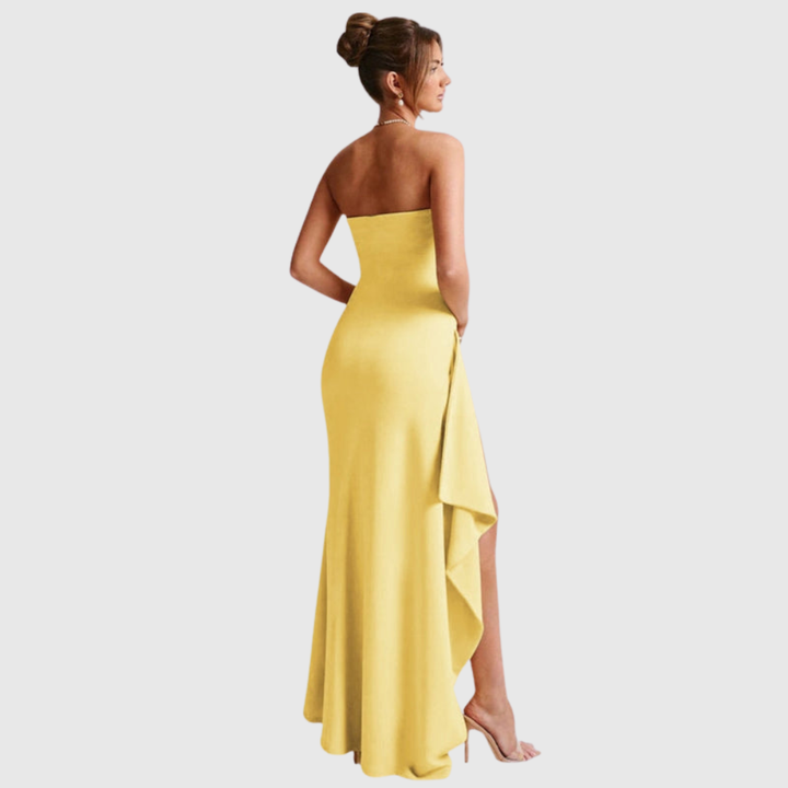 Kristin | Women's Strapless Slit Maxi Prom Dress