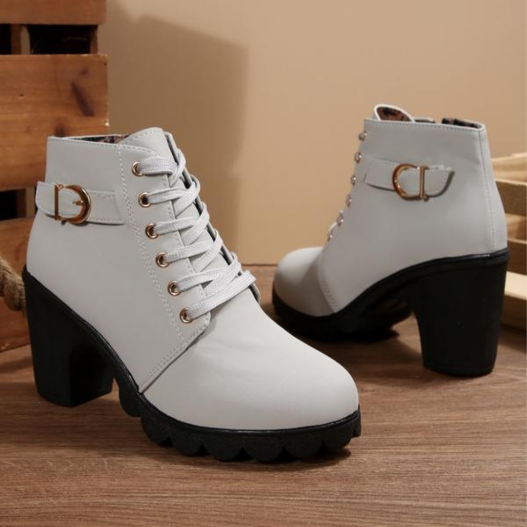 Demi™ | Chic Lace-Up Chunky Ankle Boots