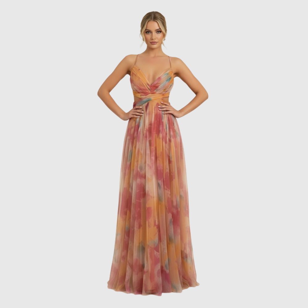 Angela | Women's Romantic Sleeveless Maxi Wedding Guest Dress
