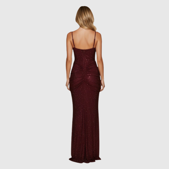 Eden | Women’s Sleeveless Sequin Glitter Maxi Wedding Guest Dress