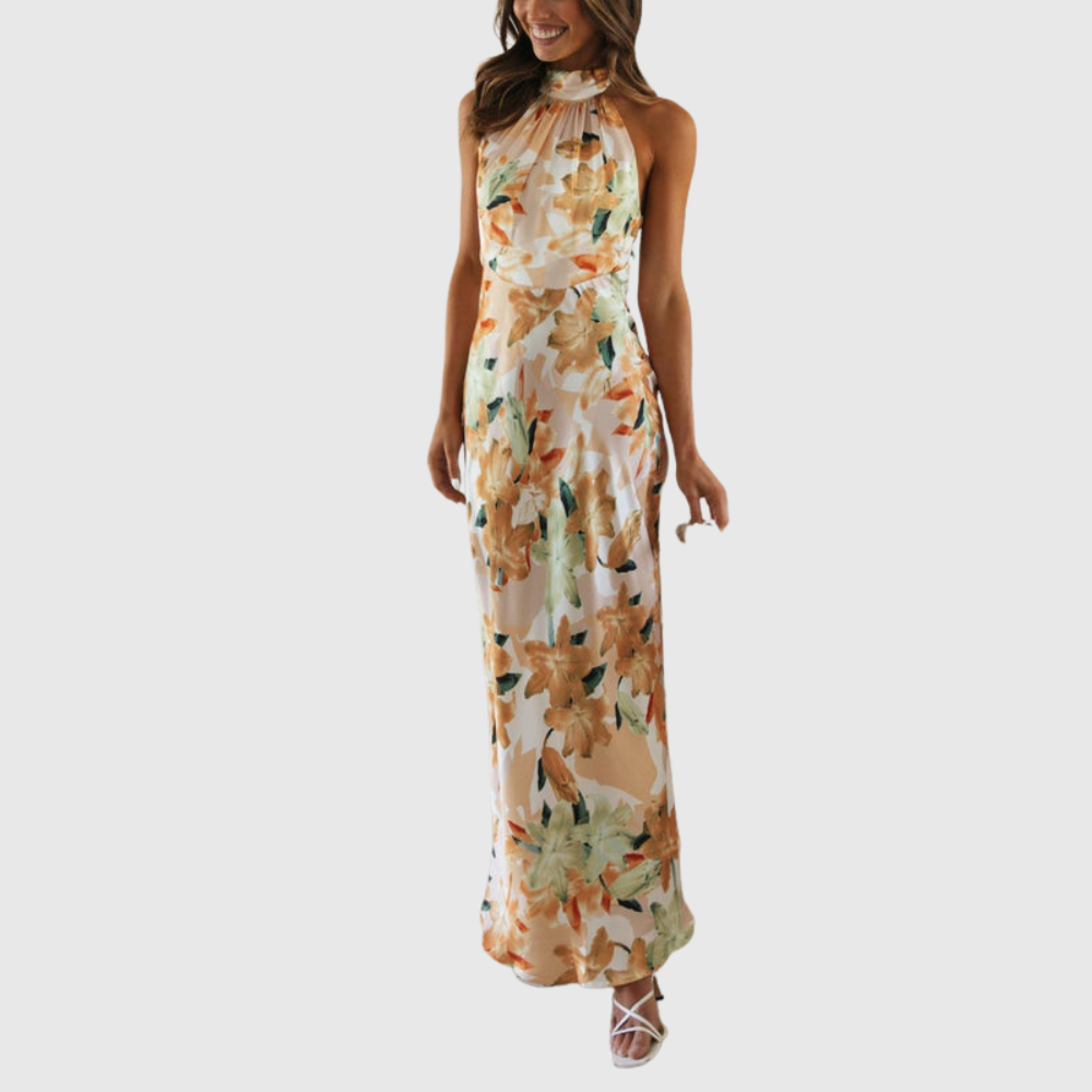Ember | Women's Floral Halter Open Back Maxi Dress