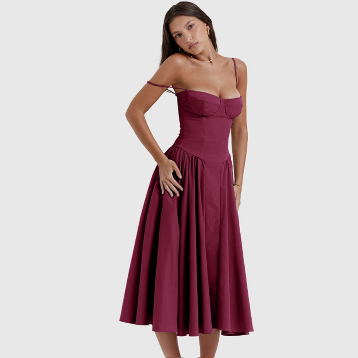 Calliope | Women's Sleeveless Structured Midi Summer Dress