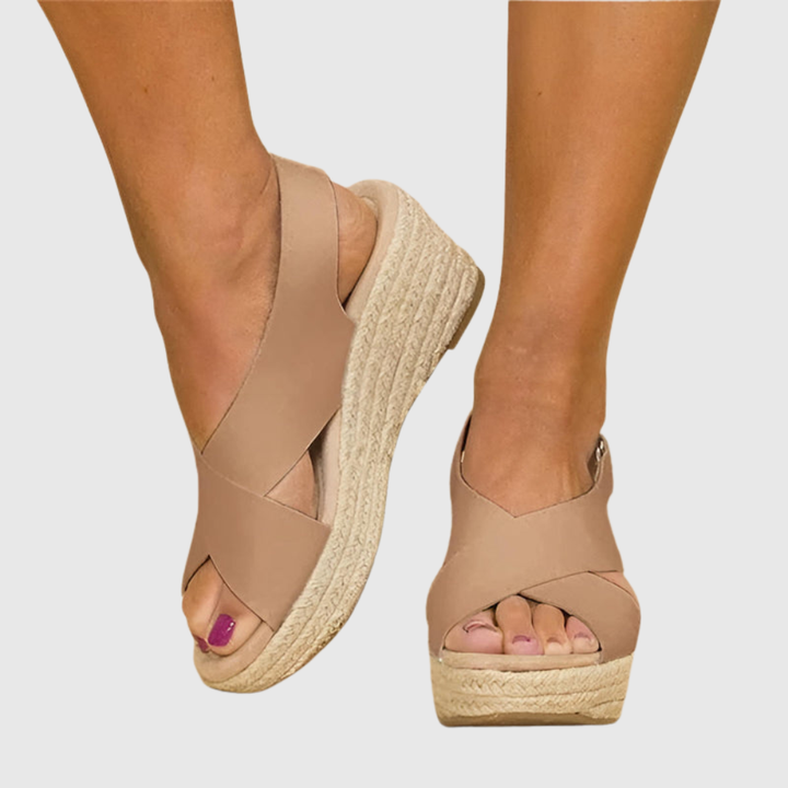 Women's Orthopedic Espadrilles Wedge Sandals With Cross Straps