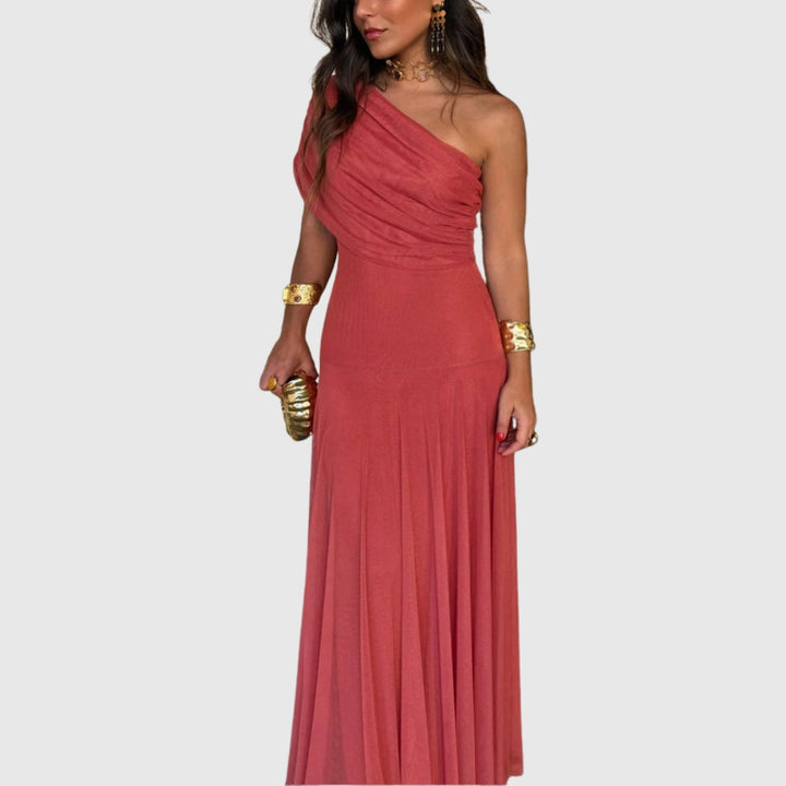 Brittany | Women's One-Shoulder Mesh Maxi Summer Dress