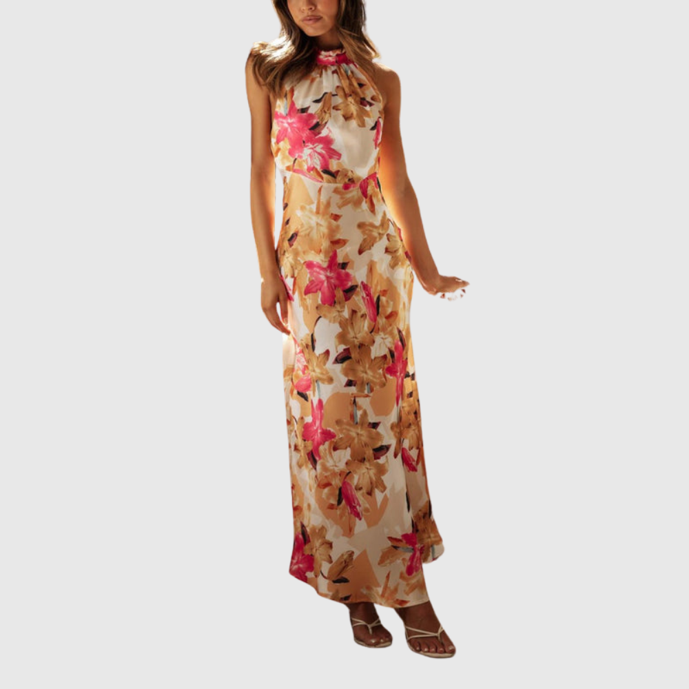 Ember | Women's Floral Halter Open Back Maxi Dress