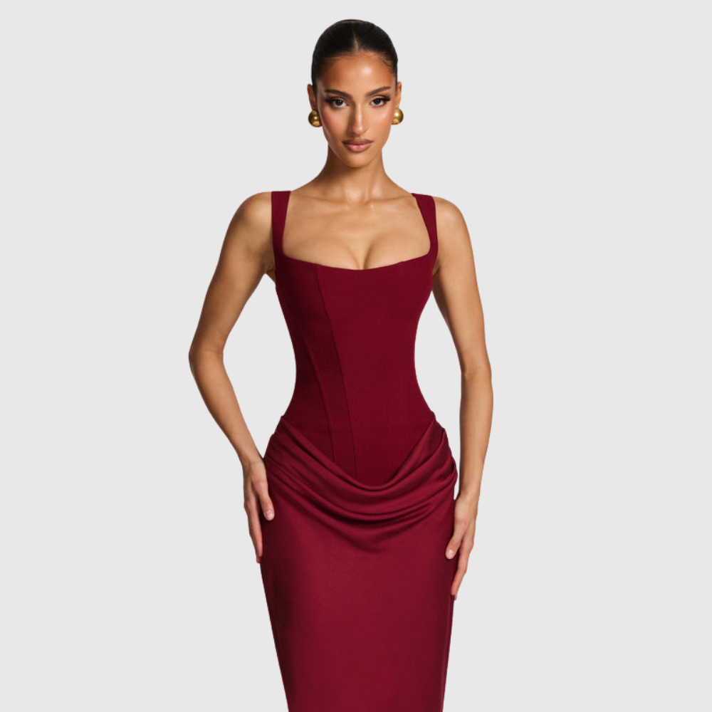 Alina | Women's Sleeveless Bodycon Corset Maxi Wedding Guest Dress