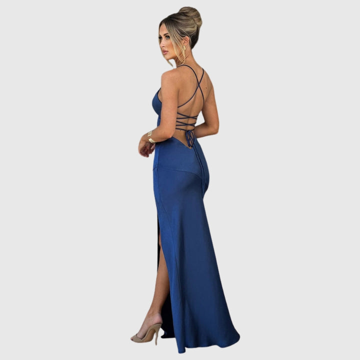 Adriana | Women's Sleeveless Slit Silk Maxi Wedding Guest Dress