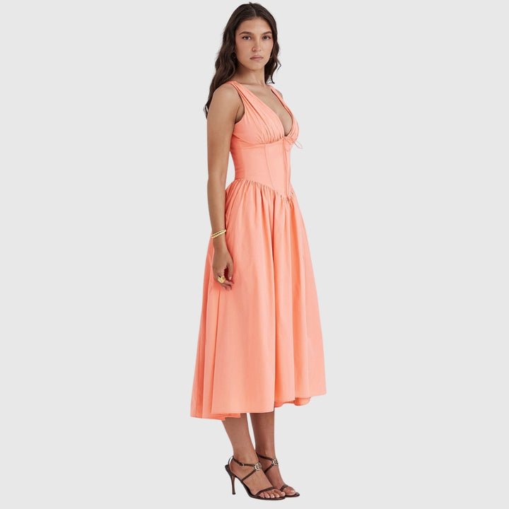 Michelle | Women's Floral Sleeveless Midi Spring Dress