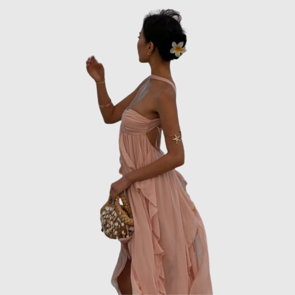 Imogen | Women's Strapless Ruffled Maxi Wedding Guest Dress