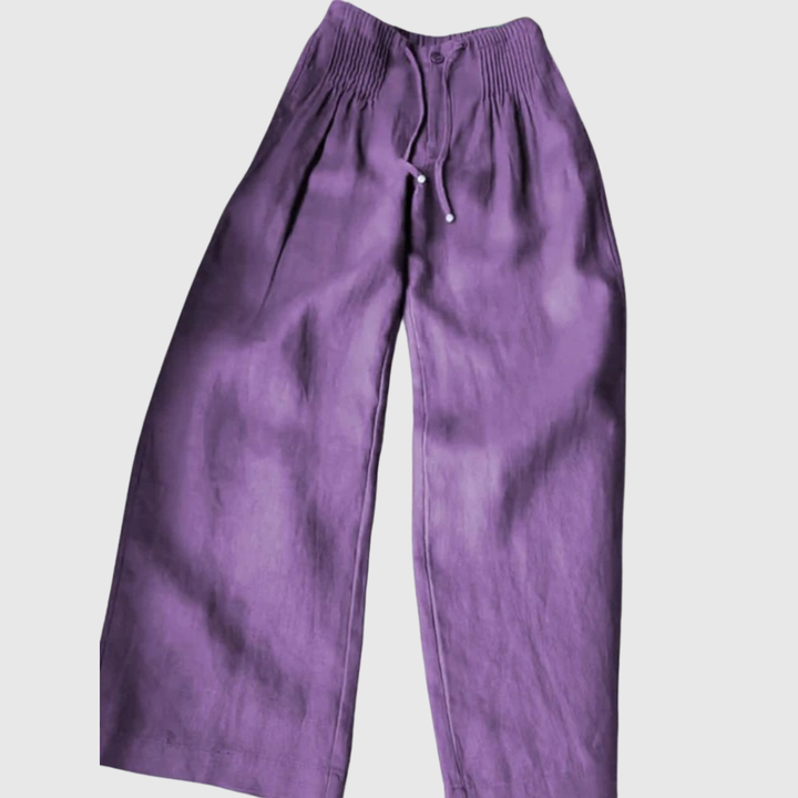 Camille | Wide-leg Pants in Cotton and Linen Blend