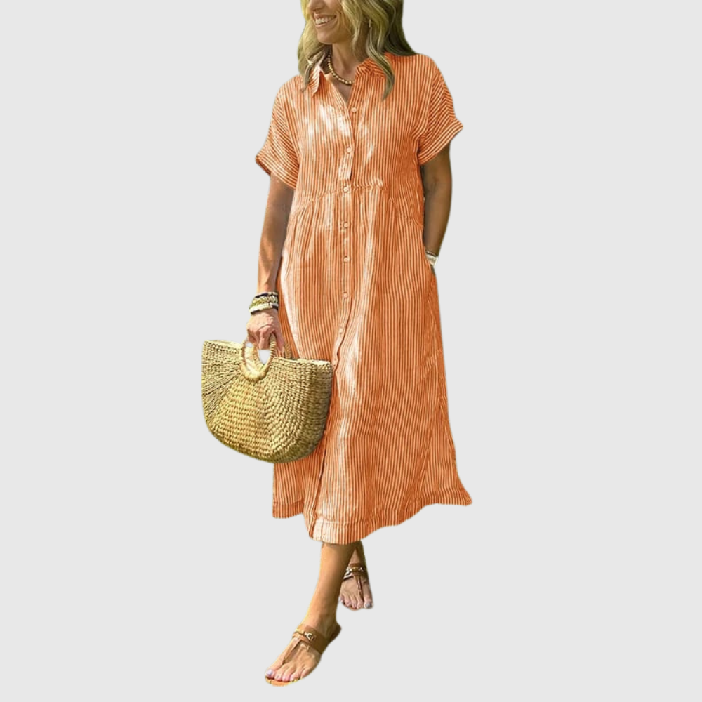Corinne™ | Striped Button-Up Shirt