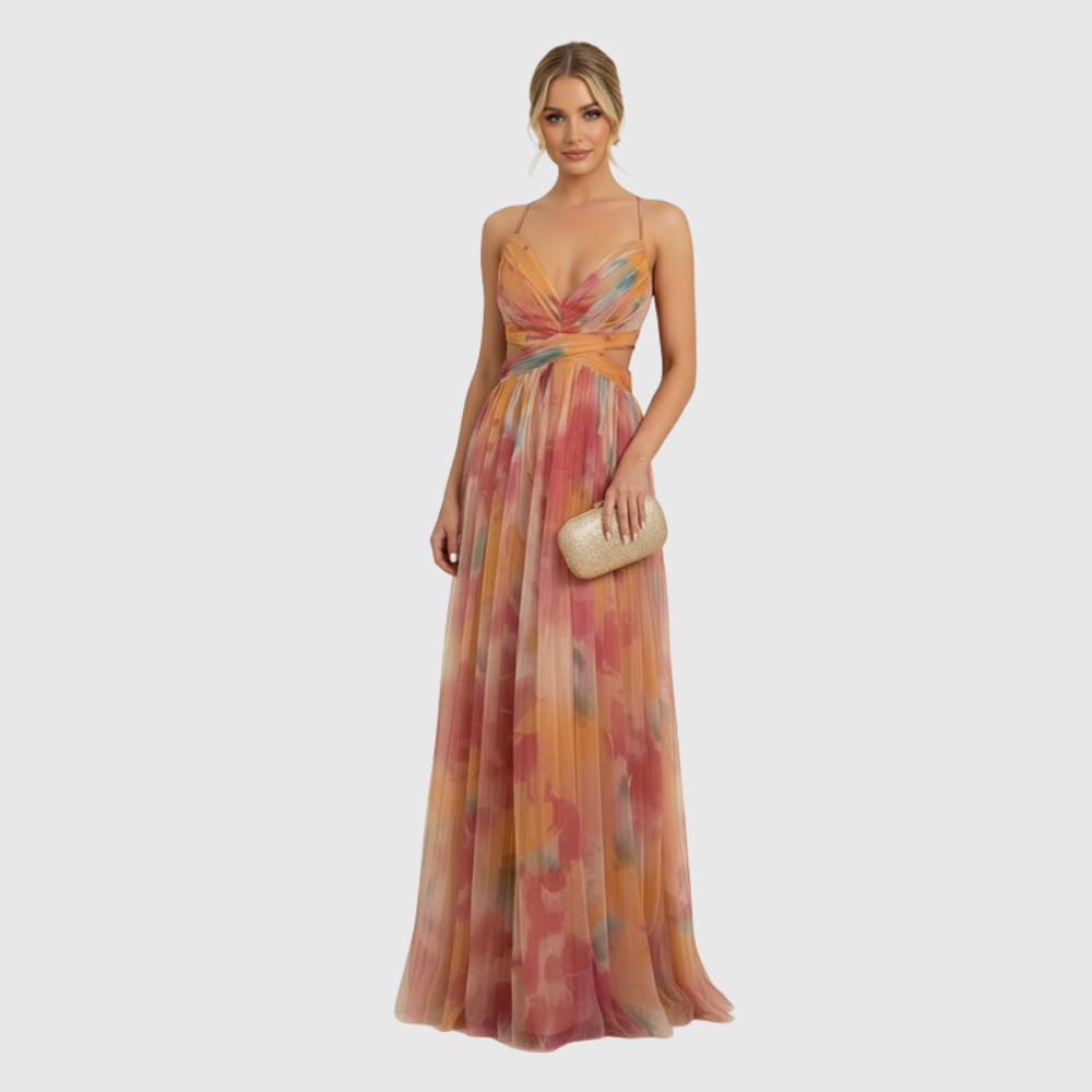 Angela | Women's Romantic Sleeveless Maxi Wedding Guest Dress