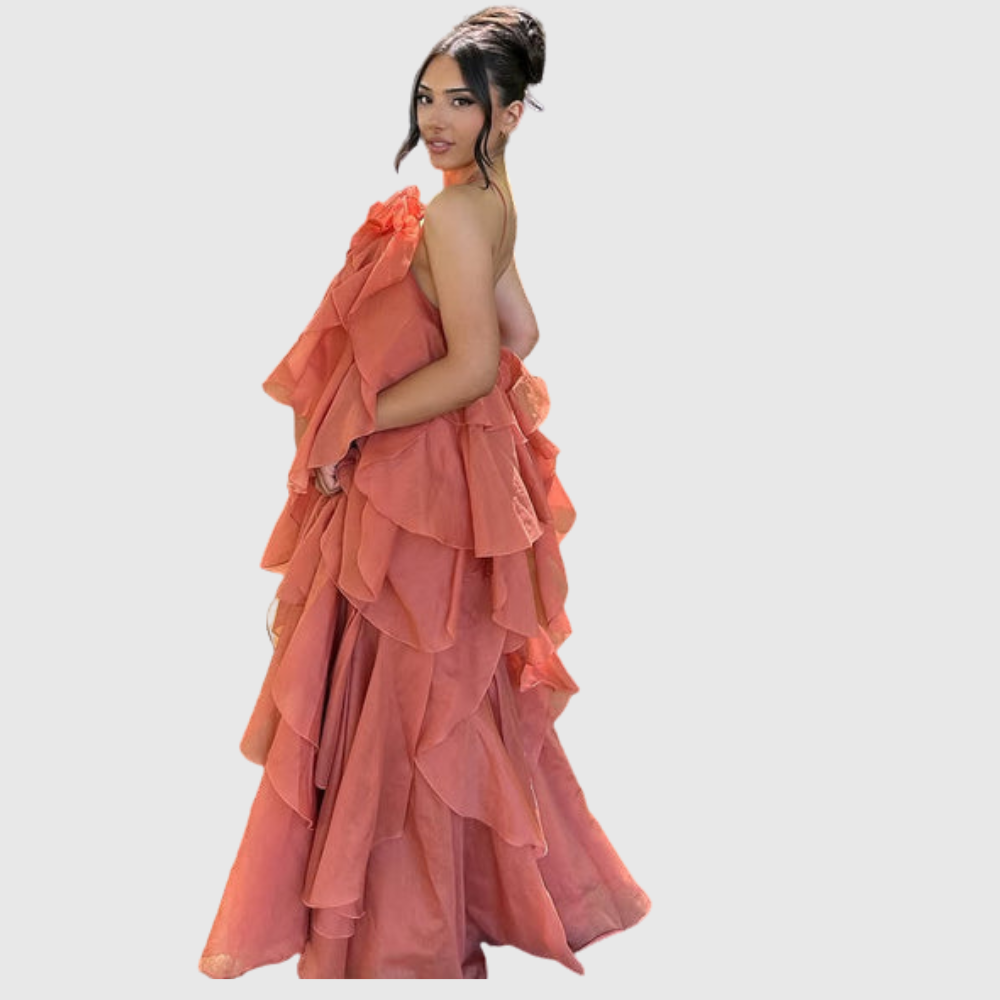 Bellina | Women's Sleeveless Layers Ruffles Maxi Prom Dress
