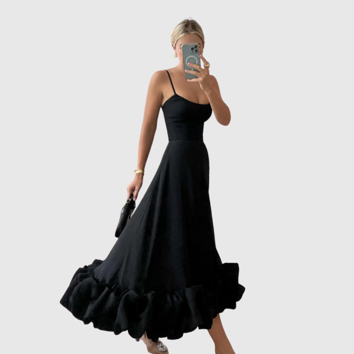 Heather | Women's Sleeveless Twirl Midi Prom Dress
