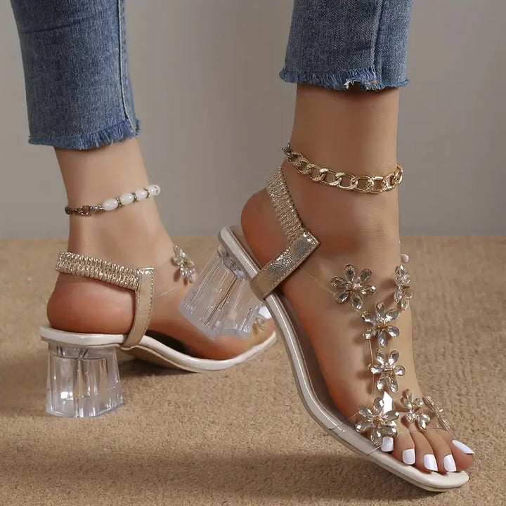 Serene | Women's Rhinestone Block Heel Sandals