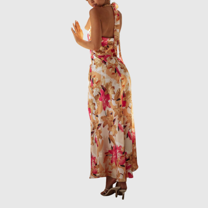 Ember | Women's Floral Halter Open Back Maxi Dress