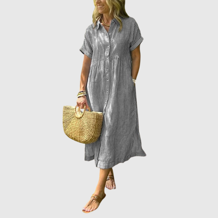 Corinne™ | Striped Button-Up Shirt