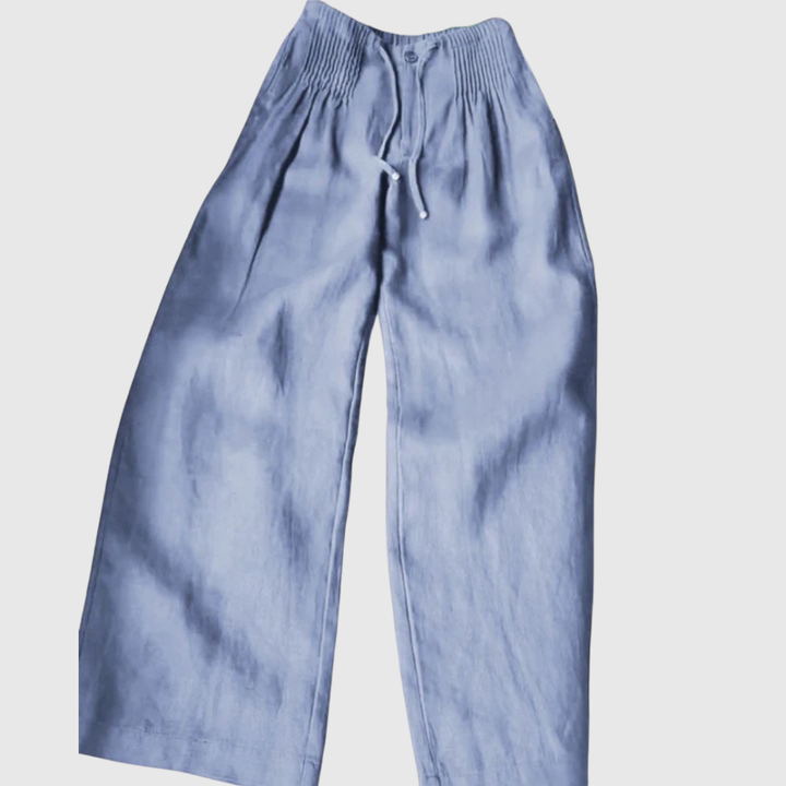 Camille | Wide-leg Pants in Cotton and Linen Blend