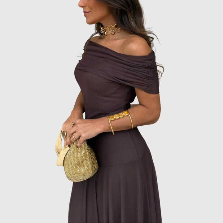 Brittany | Women's One-Shoulder Mesh Maxi Summer Dress