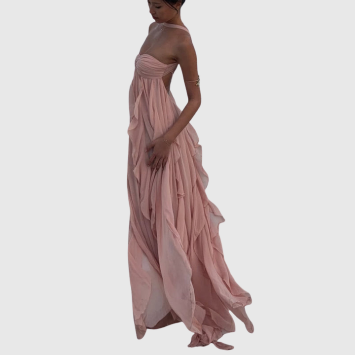 Imogen | Women's Strapless Ruffled Maxi Wedding Guest Dress