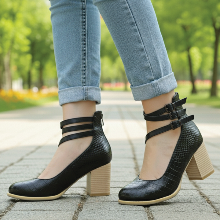 Gina - Block Heel Ankle Shoes