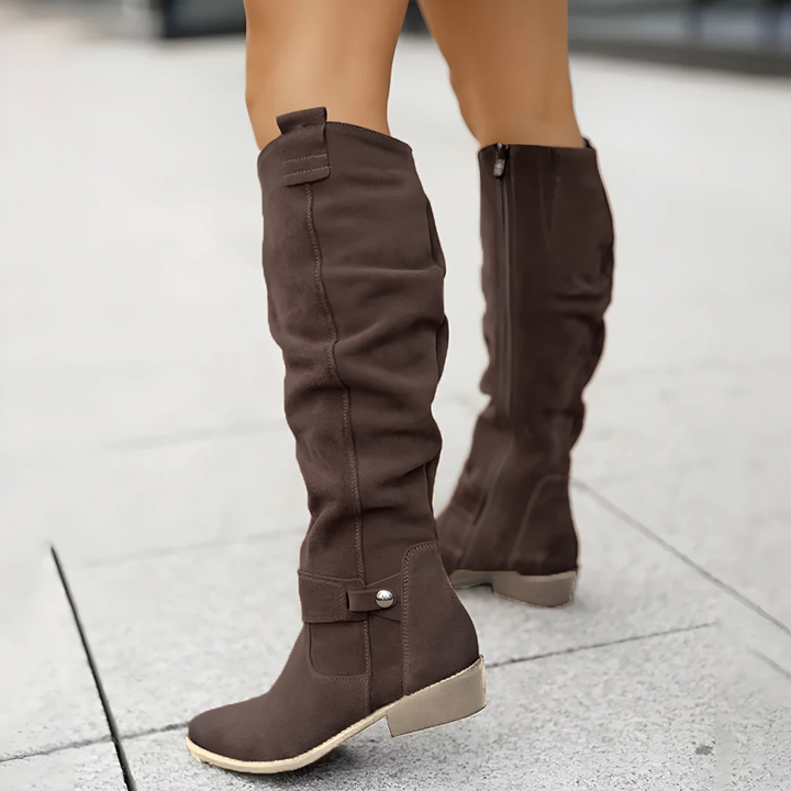 Sadie - Suede Knee Boots