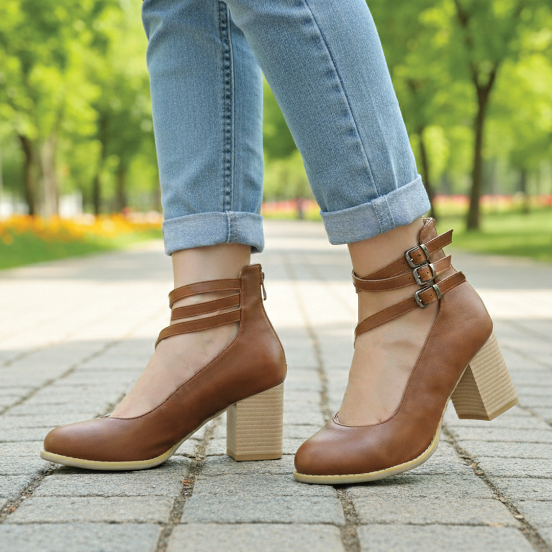 Gina - Block Heel Ankle Shoes