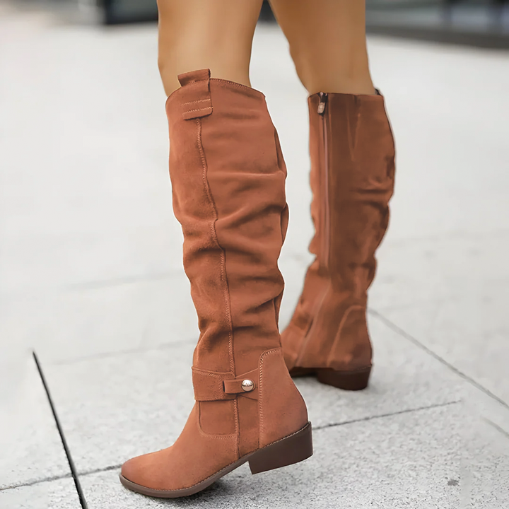 Sadie - Suede Knee Boots