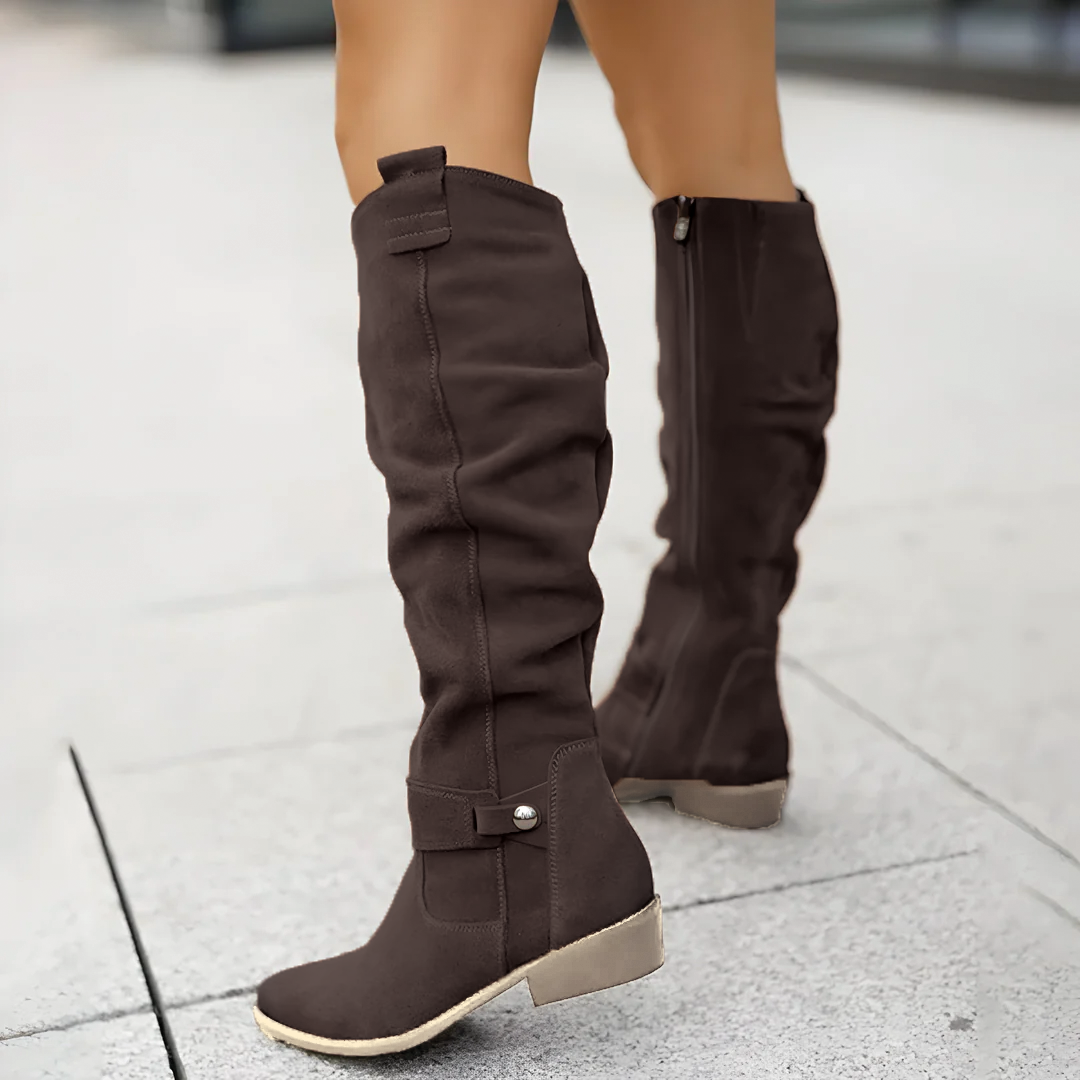 Sadie - Suede Knee Boots