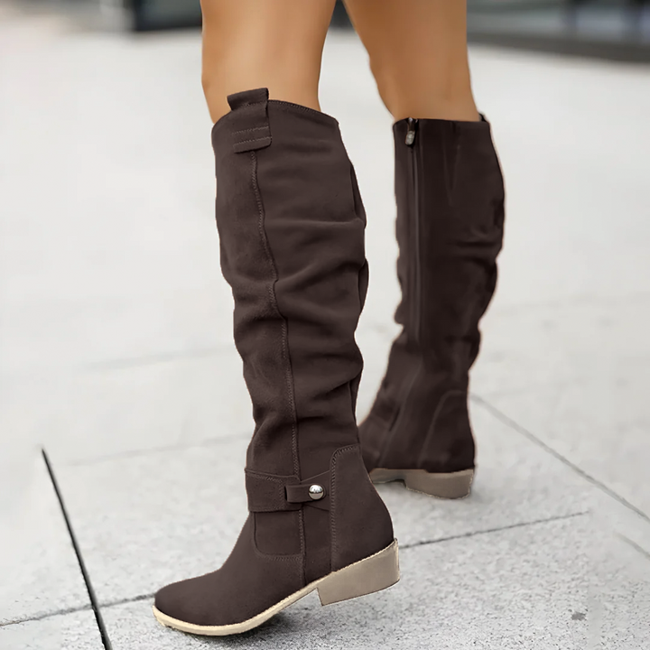 Sadie - Suede Knee Boots