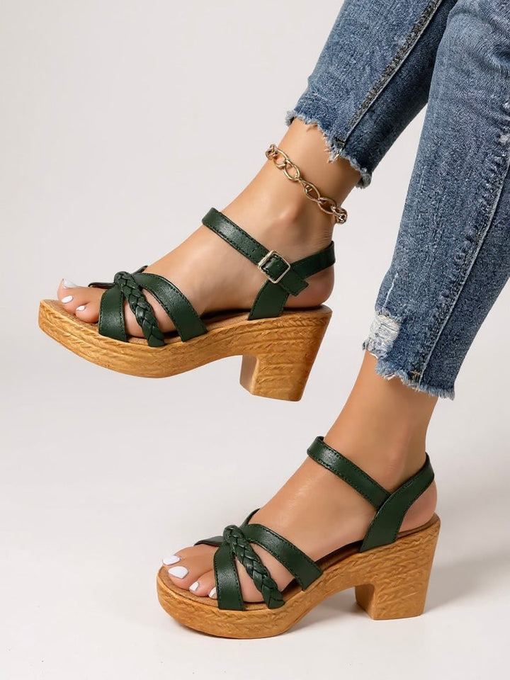 Zuri | Women's Woven Block Heel Cushioned Sandals