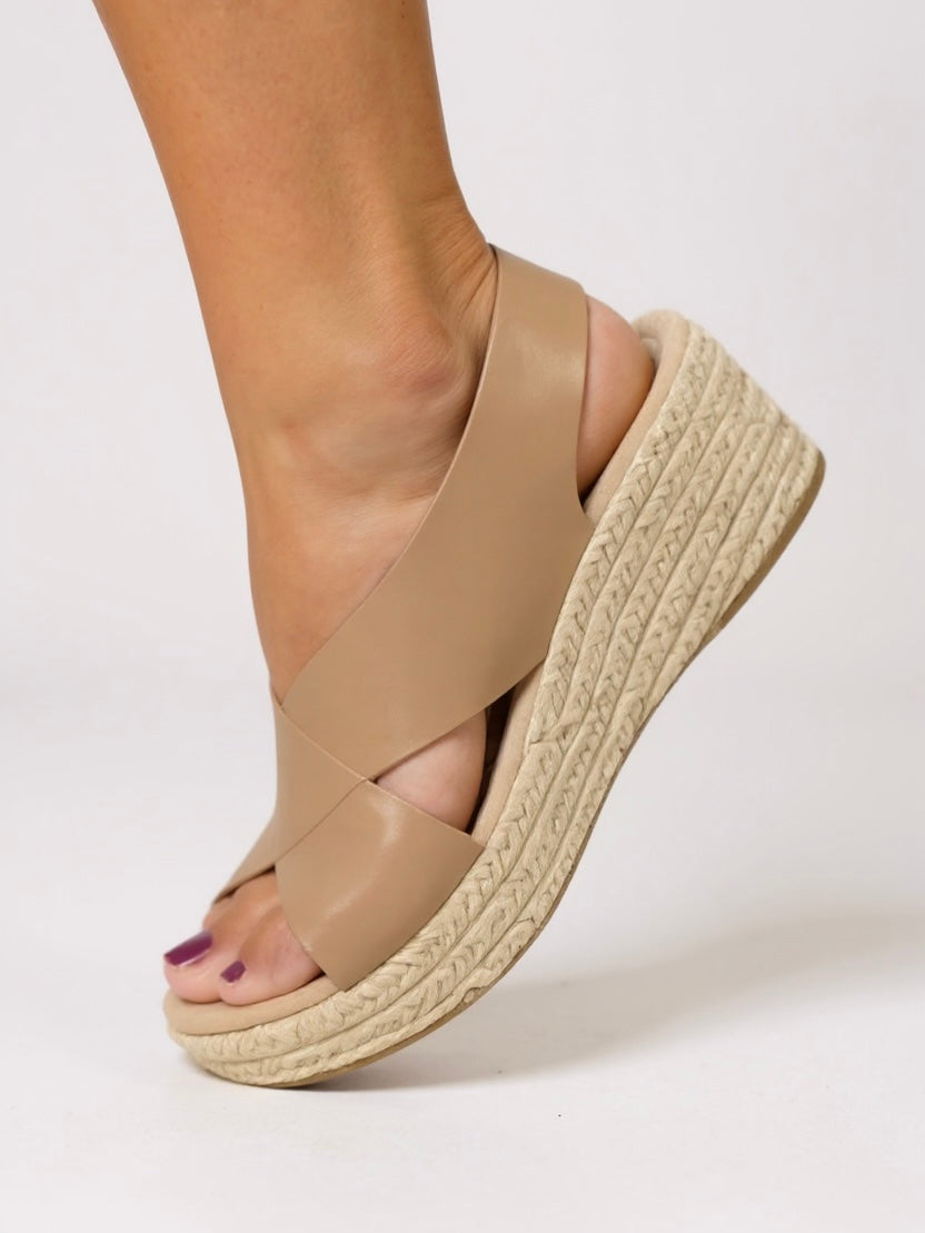 Kendall | Women's Woven Cushioned Ankle Strap Wedge Sandals