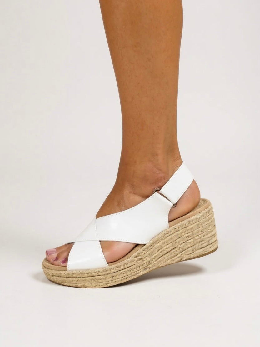 Kendall | Women's Woven Cushioned Ankle Strap Wedge Sandals