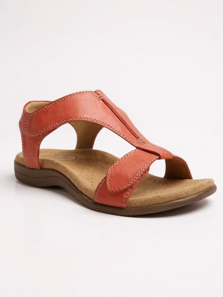 Dove | Women's Flat Cushioned T-Strap Sandals for Walking