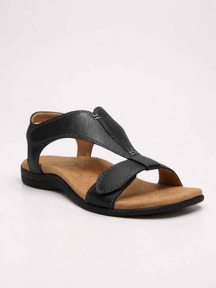 Dove | Women's Flat Cushioned T-Strap Sandals for Walking