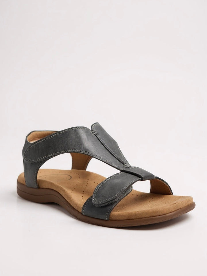 Dove | Women's Flat Cushioned T-Strap Sandals for Walking