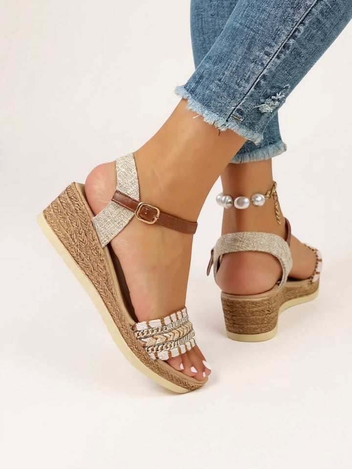 Effie | Women's Woven Cushioned Wedge Sandals