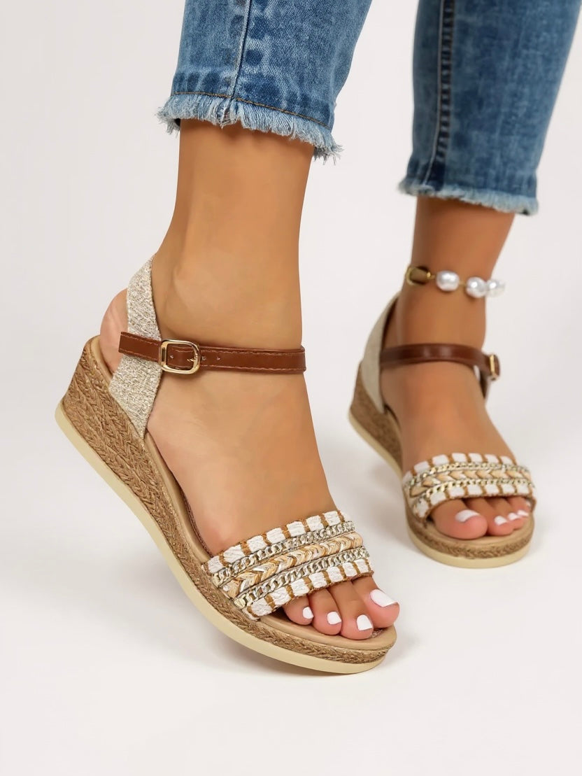 Effie | Women's Woven Cushioned Wedge Sandals