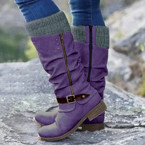 Teresa - Buckle Knee-High Boots