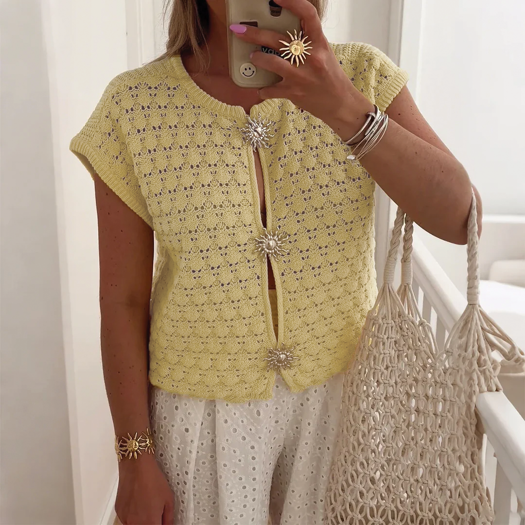 Sarah - Crochet Knit Top