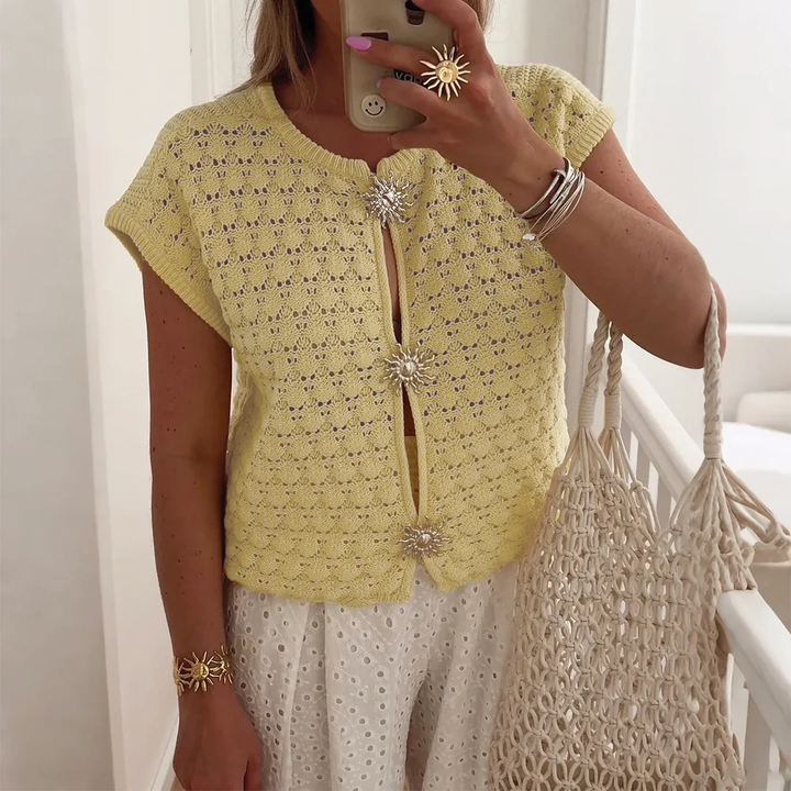 Sarah - Crochet Knit Top