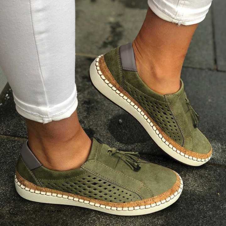 Claire - Perforated Slip-On Shoes