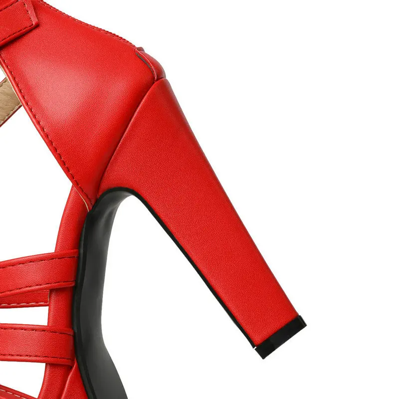 Lynette | Women's Leather Platform Flat Sandals Wide Fit