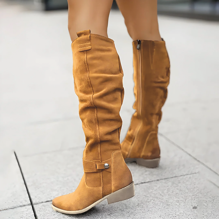 Sadie - Suede Knee Boots