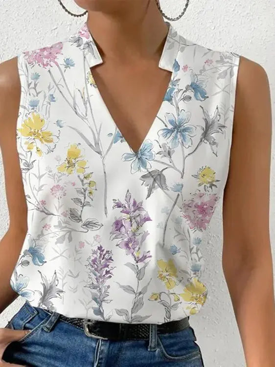 Summer top with V-neck for women | Casual