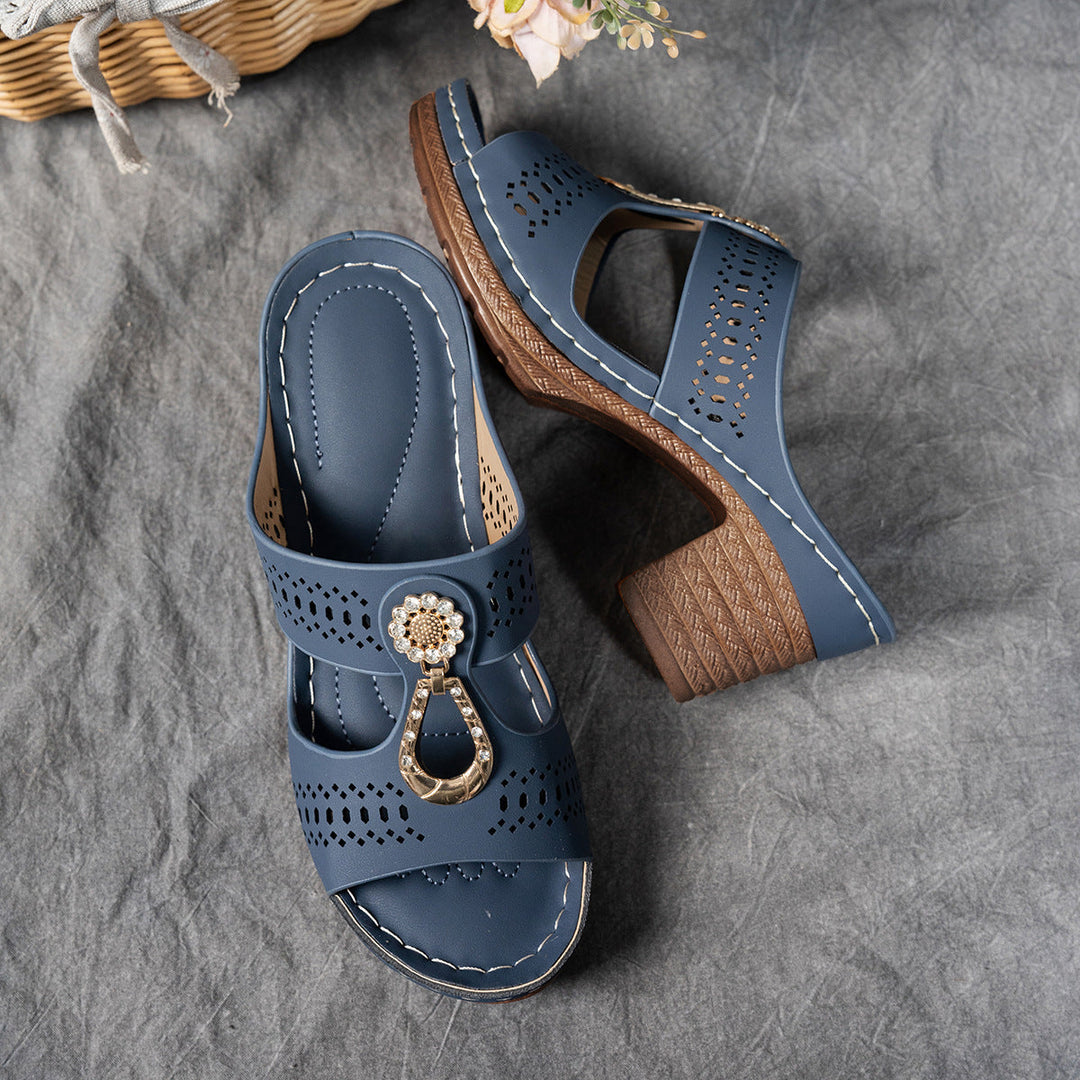 Finley | Women's Orthopedic Rhinestone Flat Sandals